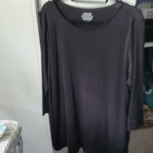 Chico's Supima Cotton Ultimate Tunic Tee in Black (3=16/XL)